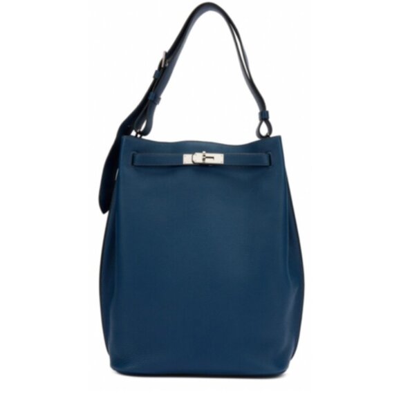 Hermès Blue De Prusse So Kelly Togo 26 Palladium Hardware - Picture 10 of 14